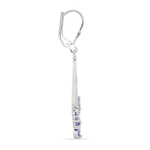 STERLING SILVER REAL TANZANITE GEMSTONE  EARRINGS